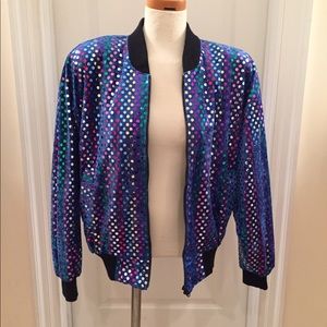 Vintage Sequin Bomber Jacket, Excellent Condition